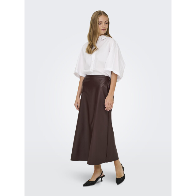 Jacqueline de Yong salud long pu skirt jrs 15359993 chocolate torte 06415.880.0009 large