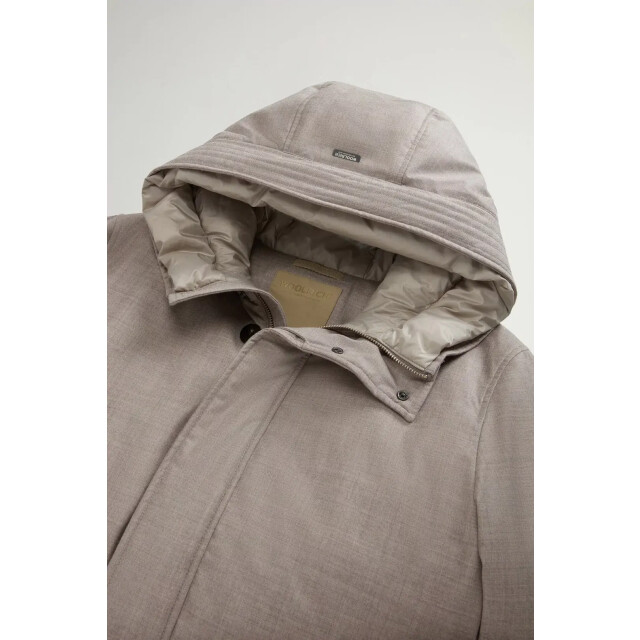 Woolrich Men loro piana wool silk short parka dove 159674874 large