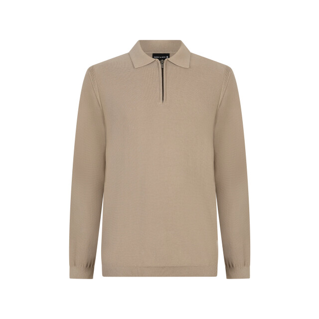PRESLY & SUN Heren sweater kodie - Polo Kodie Taupe large