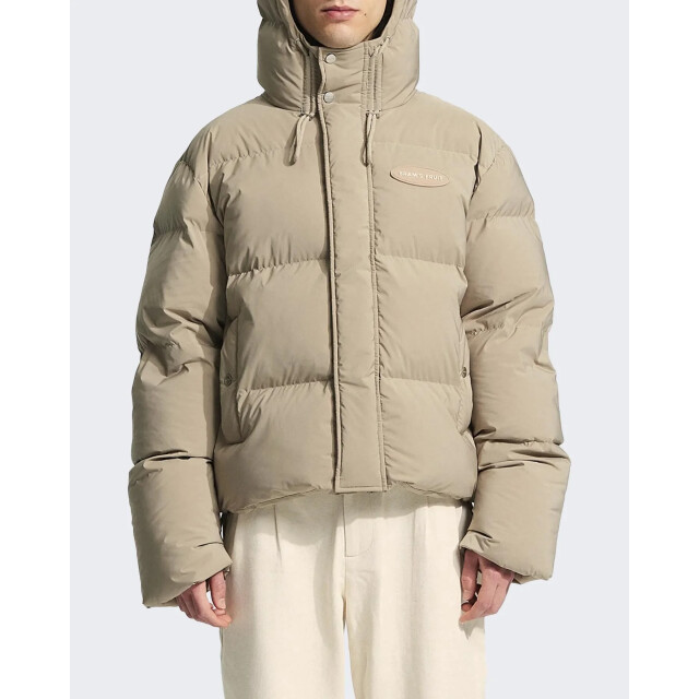 Bram's Fruit Heren hooded puffer jacket 901-Khaki large