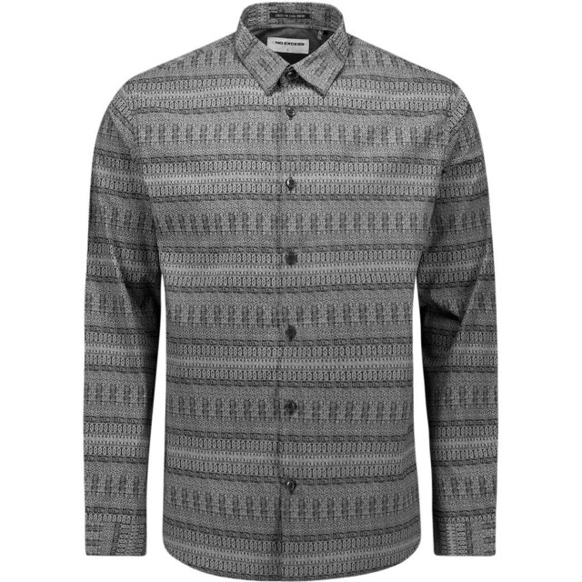 No Excess Shirt stretch allover printed night 29400914-078 large