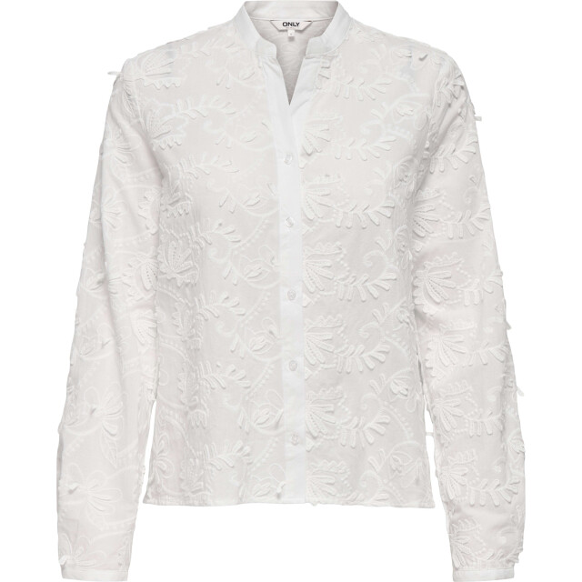 Only Onlcarmen fr l/s 3d emb shirt wvn cs cloud dancer 15361468-177922 large