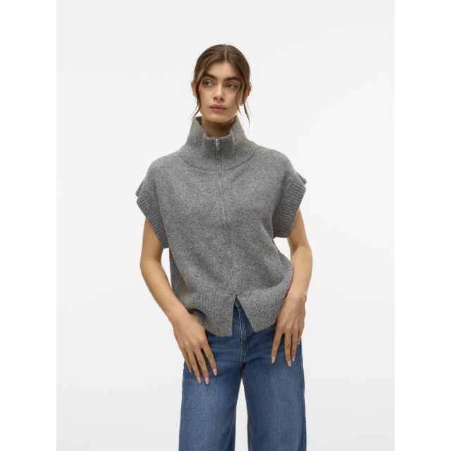 Vero Moda vmbang sl highneck zipper vest boo 10331524 medium grey melange 06226.941.0001 large