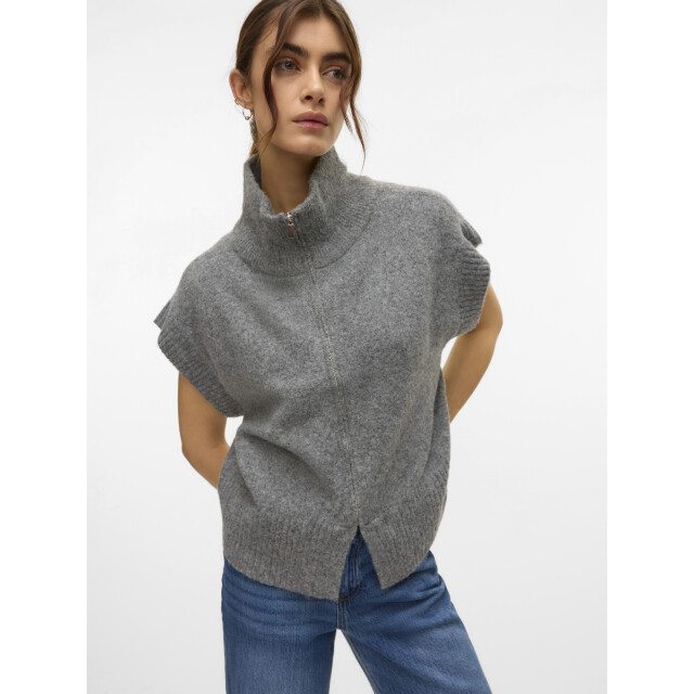 Vero Moda vmbang sl highneck zipper vest boo 10331524 medium grey melange 06226.941.0001 large