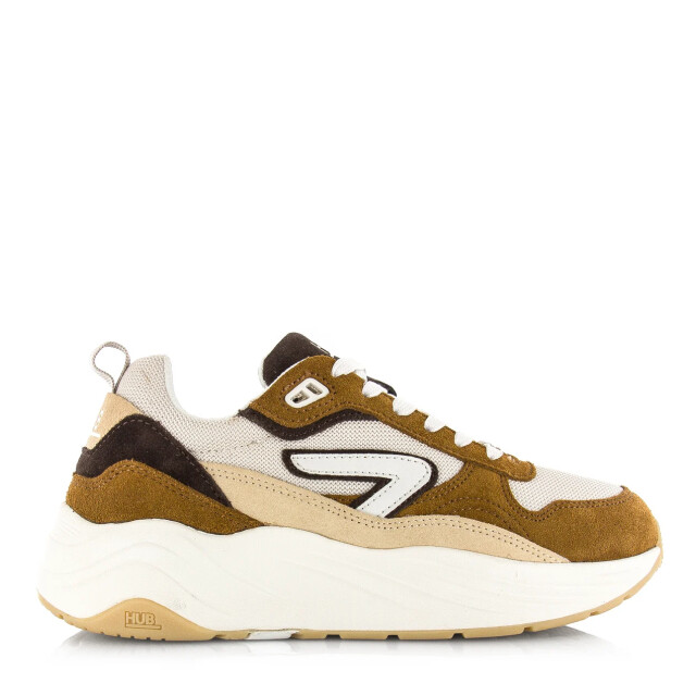Hub  Glide light beige/off white/cognac lage sneakers heren M6104S43-S23-C10 large