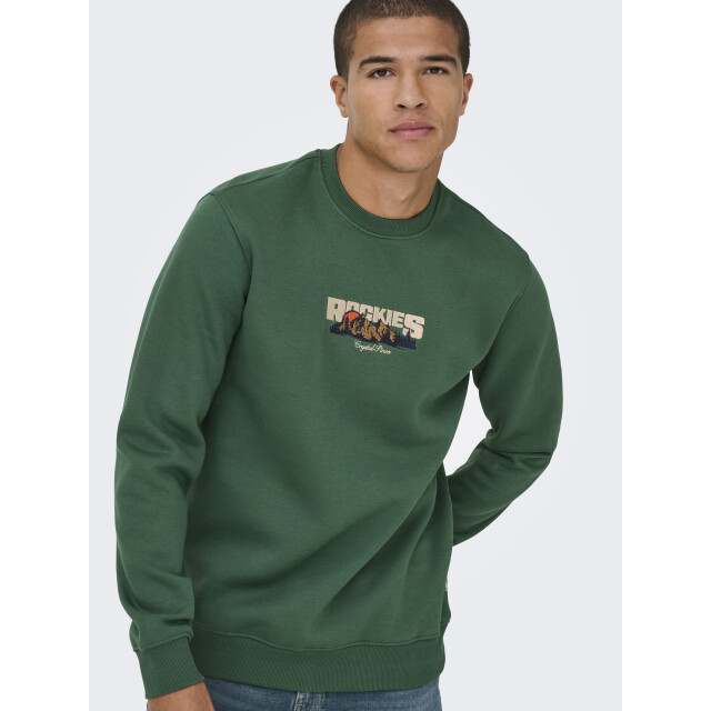 Only & Sons onsconnor simple life reg ls crew s 22035961 trekking green 05735.369.0031 large