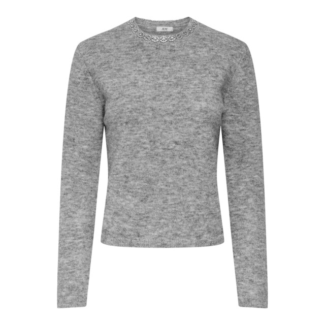 Jacqueline de Yong alva life l/s embellish pullover 15351917 medium grey melange 06712.949.0010 large