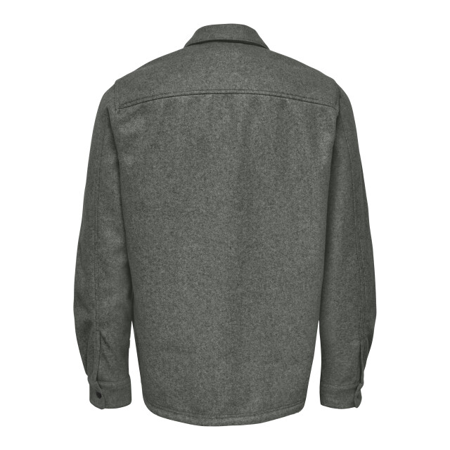 Only & Sons onsash ovr woolen look pkt ls shirt 22023564 castor gray 05633.940.0052 large