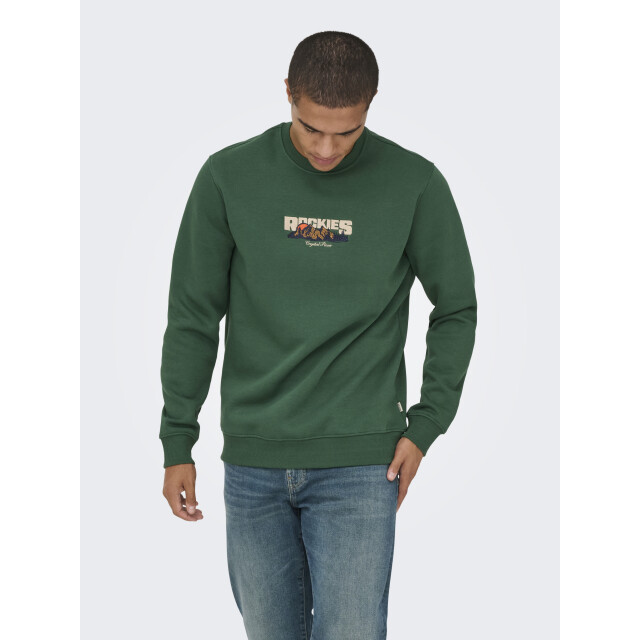 Only & Sons onsconnor simple life reg ls crew s 22035961 trekking green 05735.369.0031 large