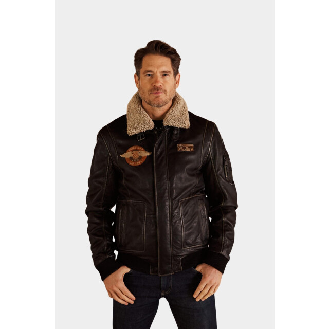 Donders 1860 Lederen jack leather jacket with badges 52696.2/999 196706 large