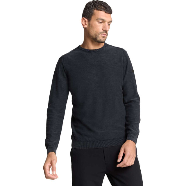 No Excess Pullover crewneck garment dyed + st black N2102-020 large