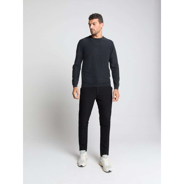 No Excess Pullover crewneck garment dyed + st black N2102-020 large