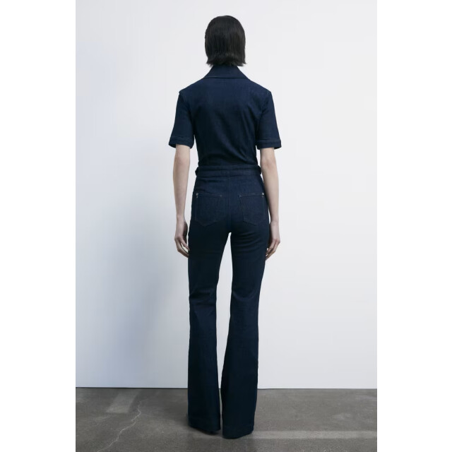 Patrizia Pepe Denim jumpsuit met korte mouwen 8T0048 large