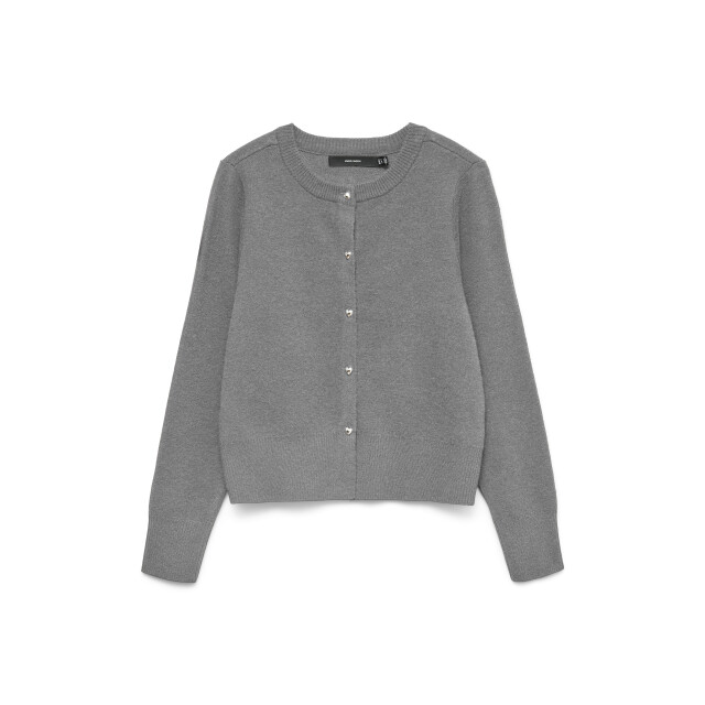 Vero Moda vmkacy ls o-neck cardigan 10334916 medium grey melange 06741.941.0008 large