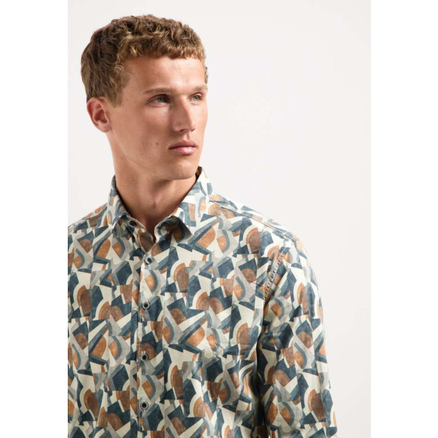 No Excess Shirt stretch allover printed night 29400937-078 large