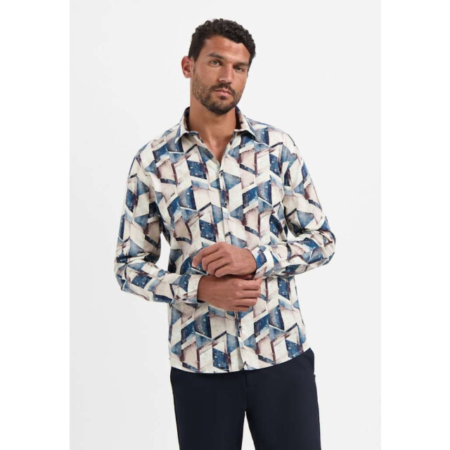 No Excess Shirt stretch allover printed night 29400938-078 large