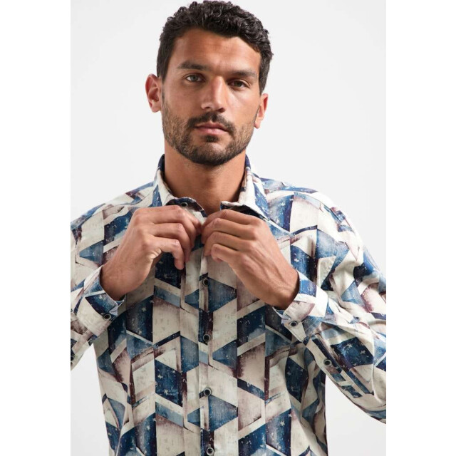 No Excess Shirt stretch allover printed night 29400938-078 large