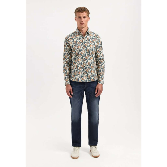 No Excess Shirt stretch allover printed night 29400937-078 large