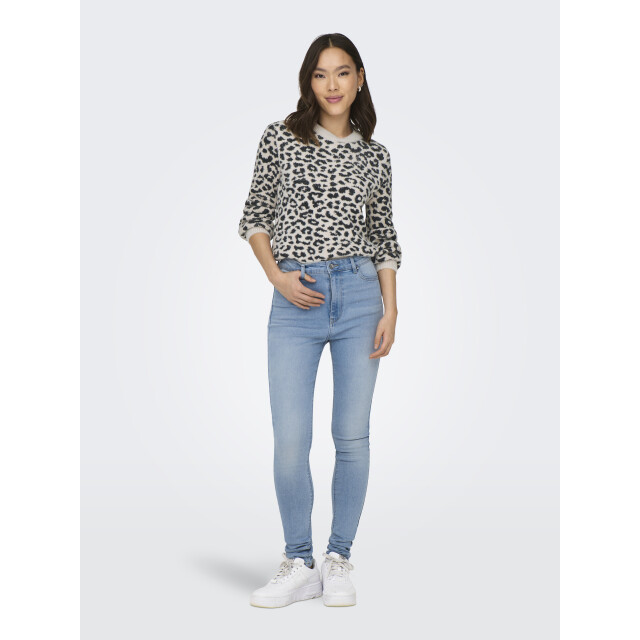 Jacqueline de Yong lorraine animal l/s pullover knt 15292890 cement black/leopard 06712.849.0113 large