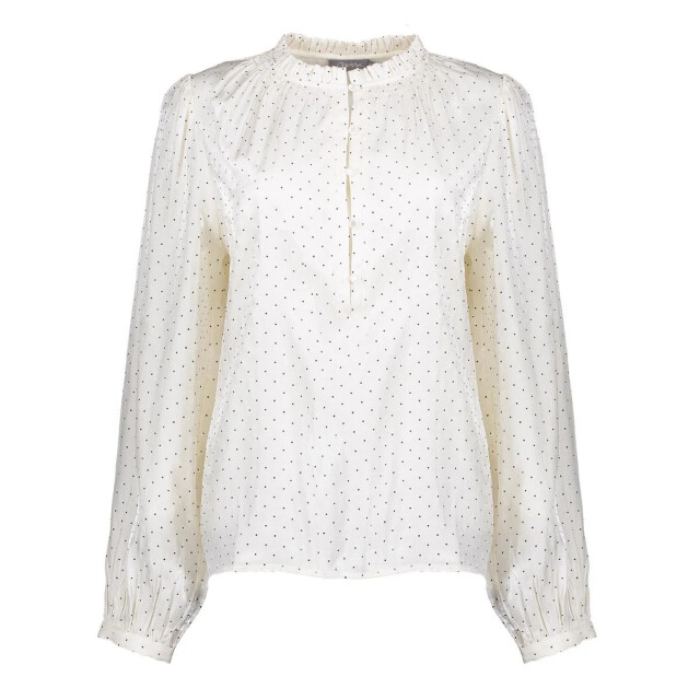 Geisha 53539-14 017 blouse shiny h dots ivory/black 53539-14 017 large