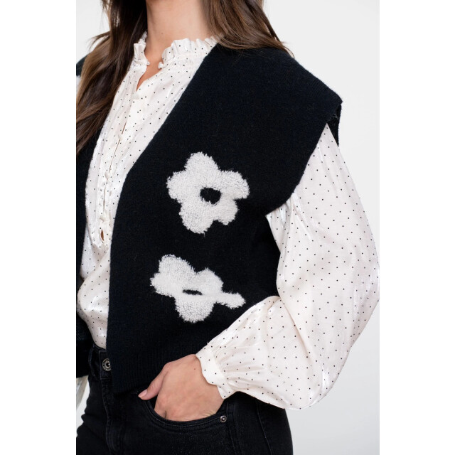 Geisha 54514-10 999 vest flowers black/offwhite 54514-10 999 large