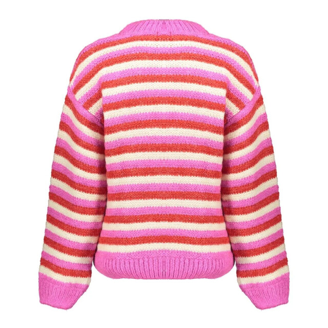 Geisha 54565-23 420 pullover loose knit stripes pink/red/off-white 54565-23 420 large