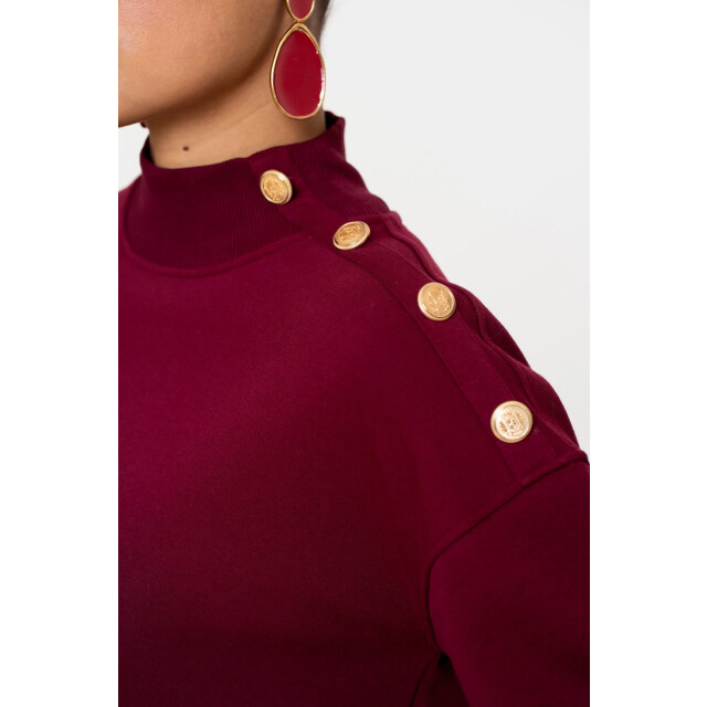 Geisha 52600-41 480 sweater with buttons at shoulder burgundy 52600-41 480 large