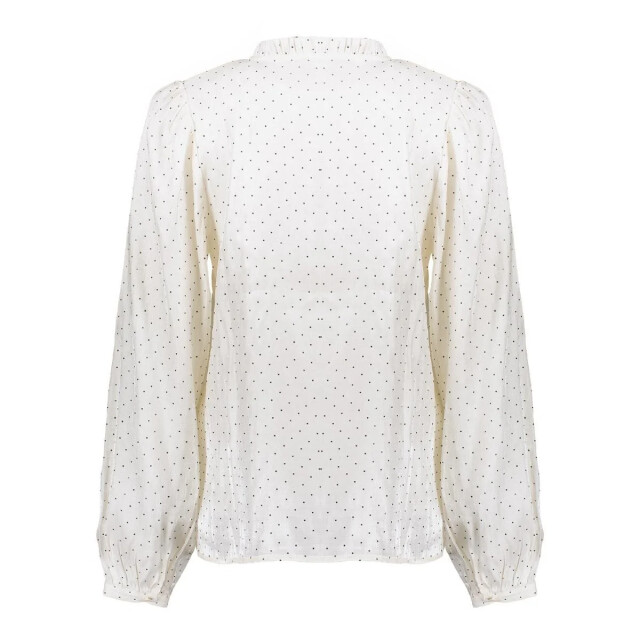 Geisha 53539-14 017 blouse shiny h dots ivory/black 53539-14 017 large