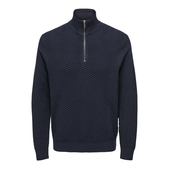 Only & Sons Onsmace reg 12 herringbon half zip navy 5219.37.0021 large