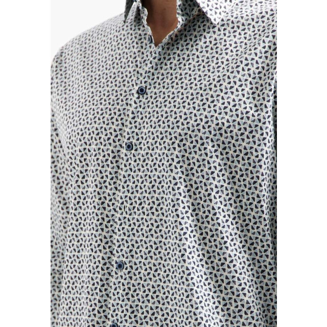 No Excess Shirt stretch allover printed dusty blue 29430921-138 large