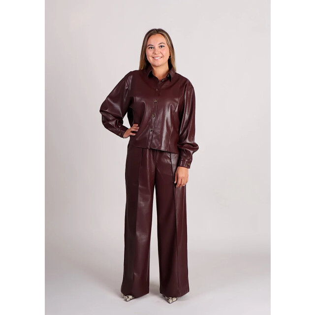 FRNCH Michaux lakleren broek bordeaux 9610153197896 large