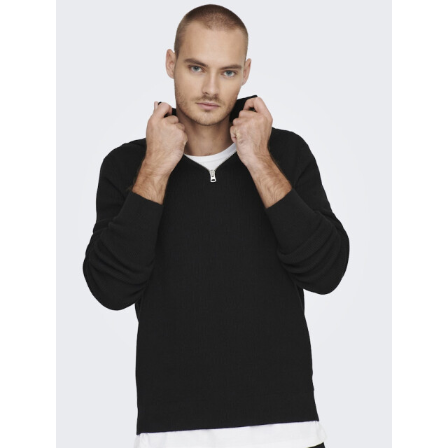 Only & Sons Onsphil reg 12 struc half zip knit - 5219.80.0006 large