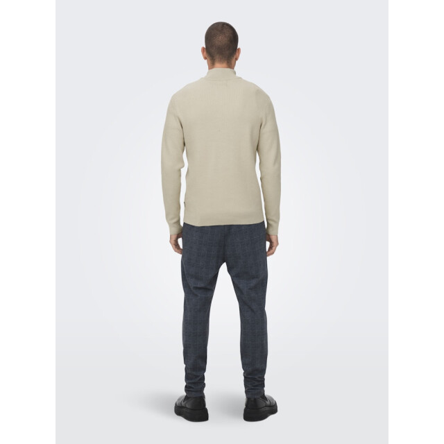 Only & Sons Onsphil reg 12 struc half zip knit zand 5219.04.0036 large