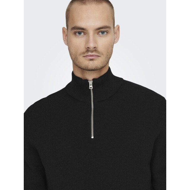 Only & Sons Onsphil reg 12 struc half zip knit - 5219.80.0006 large