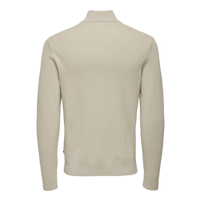 Only & Sons Onsphil reg 12 struc half zip knit zand 5219.04.0036 large