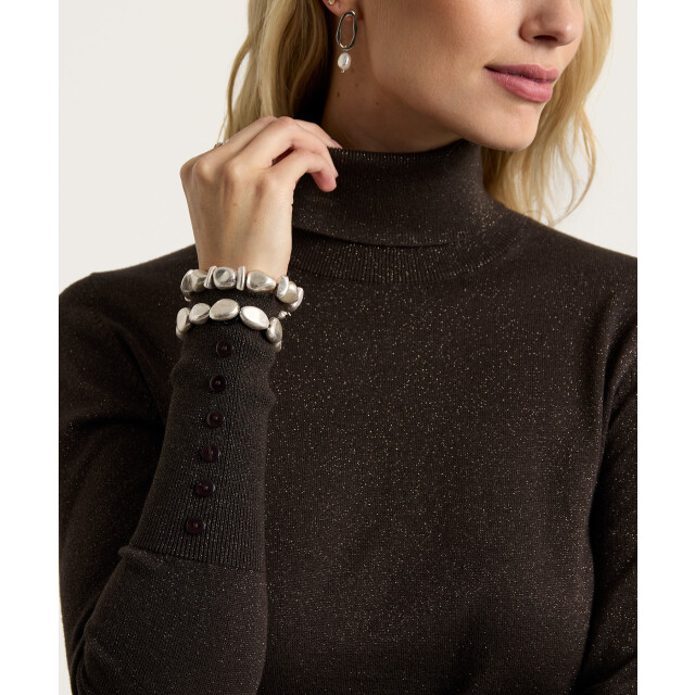 Emotions rollneck pullover is lurex 225105 908 choco 06712.840.0129 large