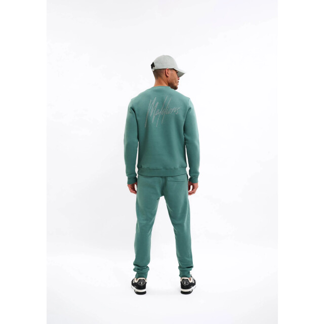 Malelions men striped signature sweater mm1-aw25-05 400 green 05735.369.0006 large