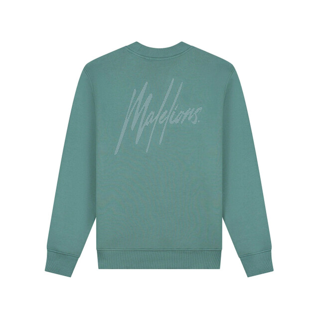 Malelions men striped signature sweater mm1-aw25-05 400 green 05735.369.0006 large