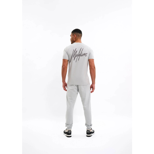 Malelions men striped signature t-shirt mm1-aw25-03 691 ocean grey 05011.940.0104 large