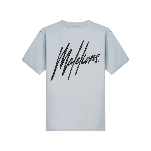 Malelions men striped signature t-shirt mm1-aw25-03 691 ocean grey 05011.940.0104 large