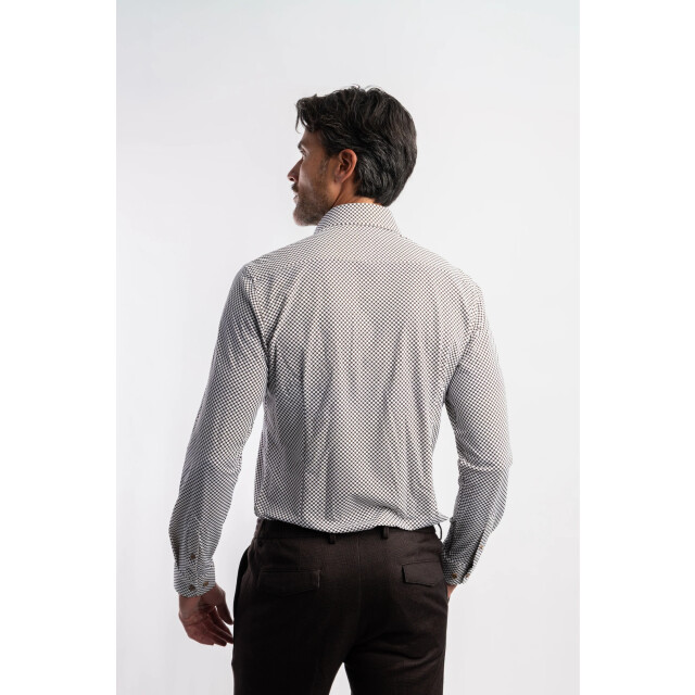 Blue Industry Het overhemd met geprint dessin | 6008.52-BROWN large