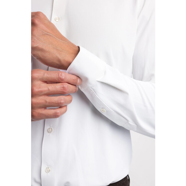 Blue Industry Het uni stretch overhemd | 6004.52-WHITE large