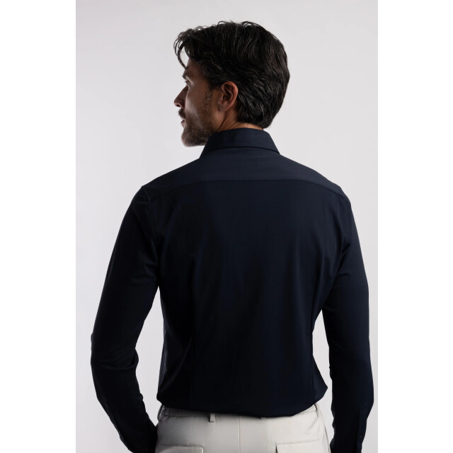 Blue Industry Het uni stretch overhemd | 6004.52-NAVY large