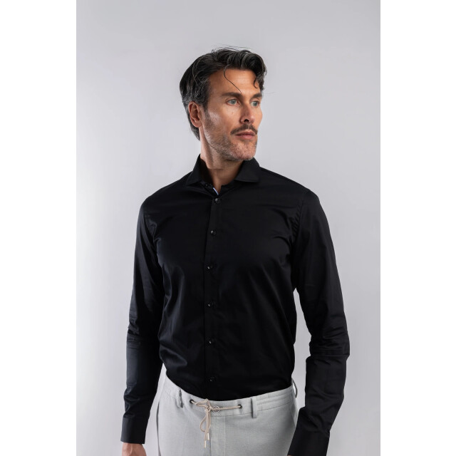 Blue Industry Shirt satin | NICK 1002-BLACK large