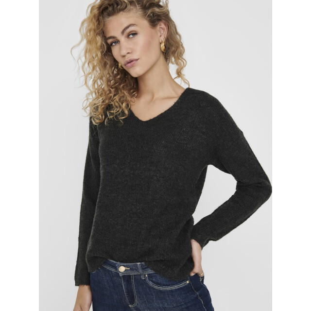 Only Onlcamilla v-neck ls pullover knt noos antraciet 4219.85.0003 large
