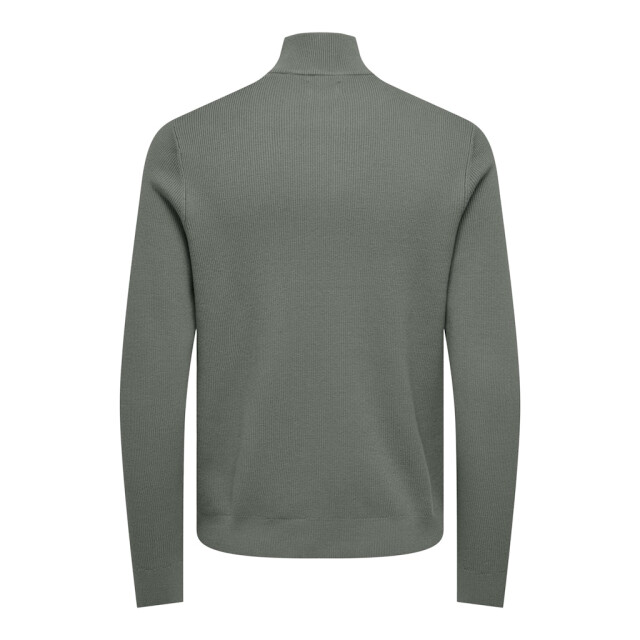 Only & Sons Onsphil reg 12 struc half zip knit olijf 5219.22.0042 large