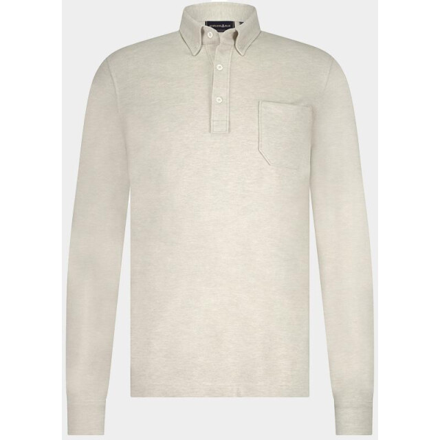Bos Bright Blue Scotland blue polo lange mouw smith polo ls pique 25308sm41sb/190 pebble 196297 large