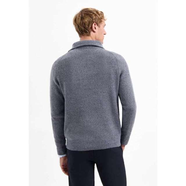 No Excess Pullover wing collar half zip soft washed blue 29210923-137 large