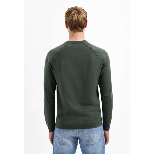 No Excess Pullover crewneck solid waffle knit dark green 29230964SN-052 large