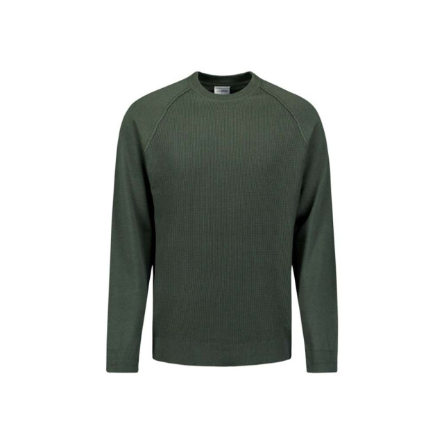No Excess Pullover crewneck solid waffle knit dark green 29230964SN-052 large